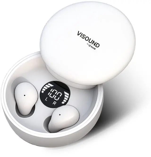 Main image of VISOUND VionB Air Invisible Earbuds Wireless Bluetooth 5.4 for Small Ears, Mini Tiny Ear Buds, IPX5 Waterproof, Sound Isolating Fit, ENC Mic for Clear Calls, Discreet in-Ear Headphones (Arctic