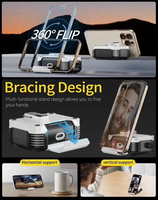 Alt view image 3 of 5 - Pohgelan for AirPods Pro 3 Case with Safety Lock-White
