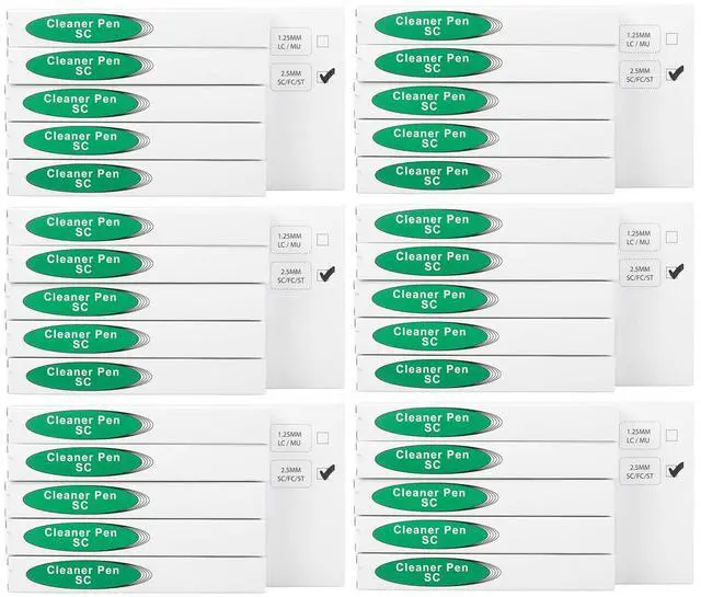 Main image of Duogalia 30 Pack Fiber Cleaner Pen Fiber Optic Cleaning Tools for 2.5mm SC/FC/ST Connector Over 800 Cleans