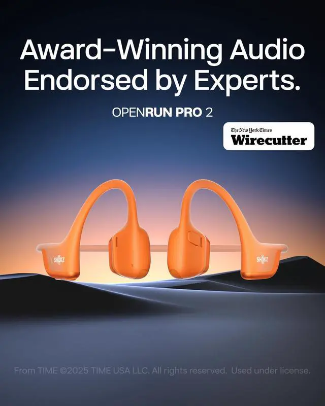 Alt view image 2 of 5 - SHOKZ New OpenRun Pro 2 Mini-Open-Ear, Bone Conduction Sport Headphones -with Reflective Strip -Sweat Resistant, Workout Headphones -Secure, Wireless, Comfortable Fit-Deep Bass and Smart Mic Ap