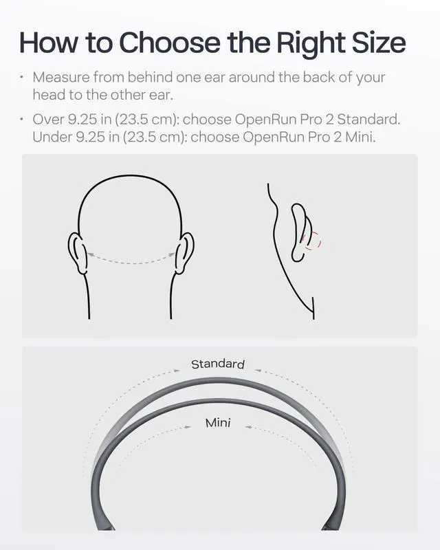 Alt view image 3 of 5 - SHOKZ New OpenRun Pro 2 Mini-Open-Ear, Bone Conduction Sport Headphones -with Reflective Strip -Sweat Resistant, Workout Headphones -Secure, Wireless, Comfortable Fit-Deep Bass and Smart Mic Ap