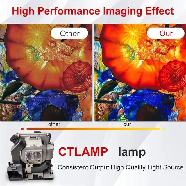 Alt view image 4 of 5 - CTLAMP A+ Quality NP28LP / 100013541 Replacement Projector Lamp Bulb with Housing Compatible with NEC M322X M322W M302WS M323X M323W M303WS