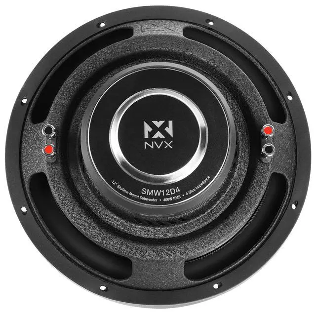 Alt view image 4 of 5 - NVX SMW12D4 800W Peak (400W RMS) S-Series Shallow-Mount 12" Dual 4-Ohm Subwoofer