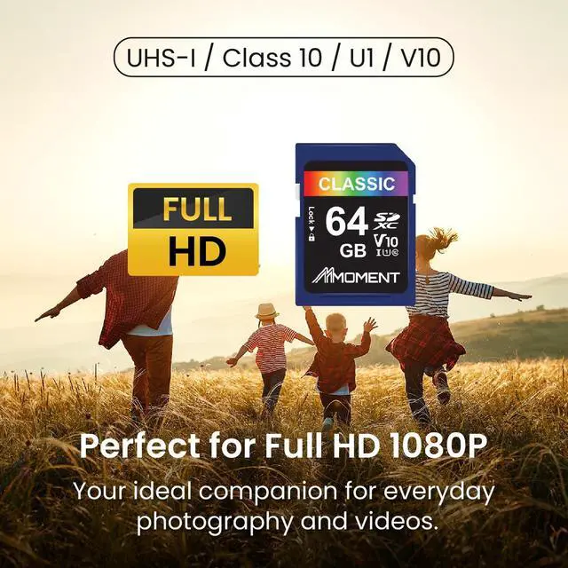 Alt view image 3 of 5 - MMOMENT 64GB Full-Size SD, SDXC Card Compatible with Camera Full HD Video, PC, UHS-I, U1, V10, Class 10, Read Speed Up to 98 MB/s,Write Speed Up to 30MB/s