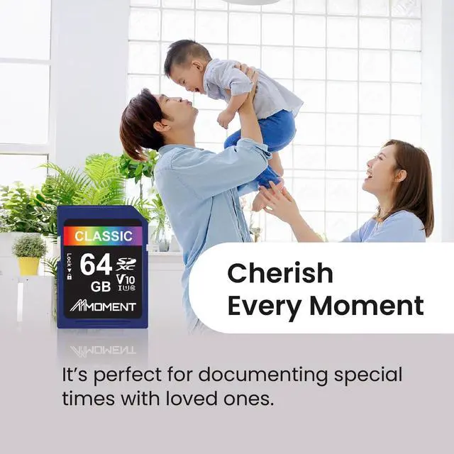 Alt view image 4 of 5 - MMOMENT 64GB Full-Size SD, SDXC Card Compatible with Camera Full HD Video, PC, UHS-I, U1, V10, Class 10, Read Speed Up to 98 MB/s,Write Speed Up to 30MB/s