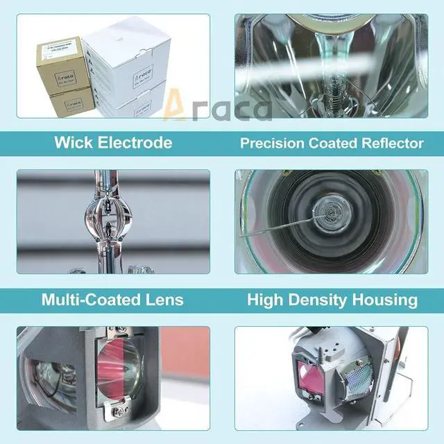 Alt view image 4 of 5 - Araca ELPLP34 Projector Lamp with Housing for Epson EMP-X3 EMP-82 PowerLite 76C 82C EMP-62 EMP-62C EMP-63 EMP-76C 62C Replacement Projector Lamp