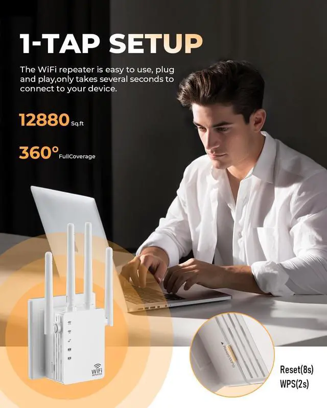 Alt view image 3 of 5 - WiFi ExtenderFaster Wireless Speed