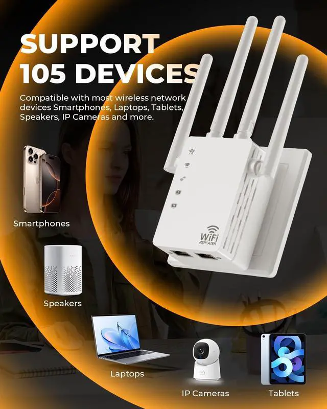 Alt view image 4 of 5 - WiFi ExtenderFaster Wireless Speed