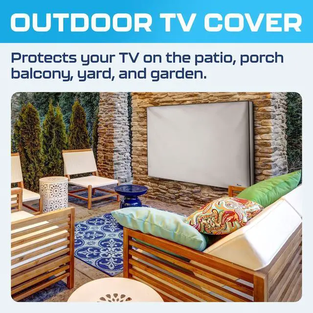 Alt view image 2 of 5 - Garnetics Outdoor TV Cover 65 Inch Waterproof, Weatherproof TV Enclosures with Smart Shield Screen Protectors, Ideal for Outdoor Use, Moving, and Storage - Gray