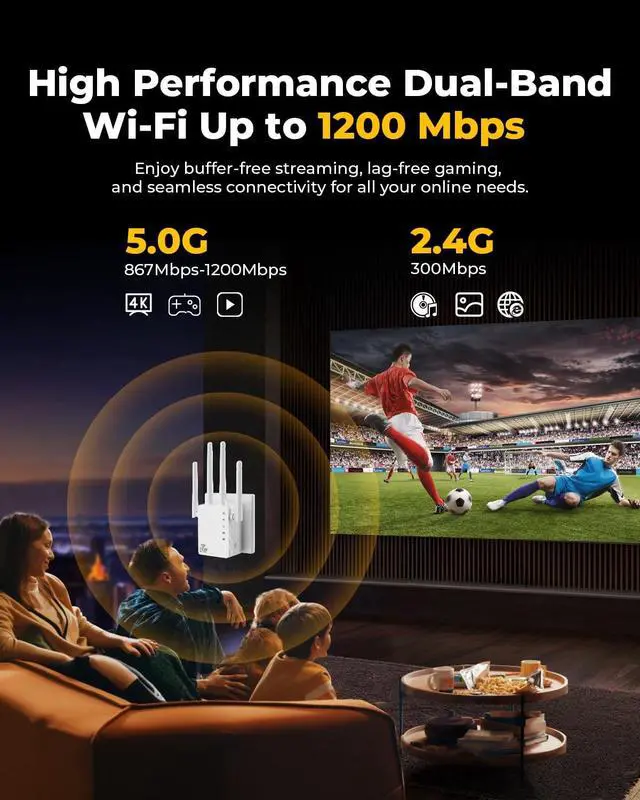 Alt view image 5 of 5 - WiFi ExtenderFaster Wireless Speed