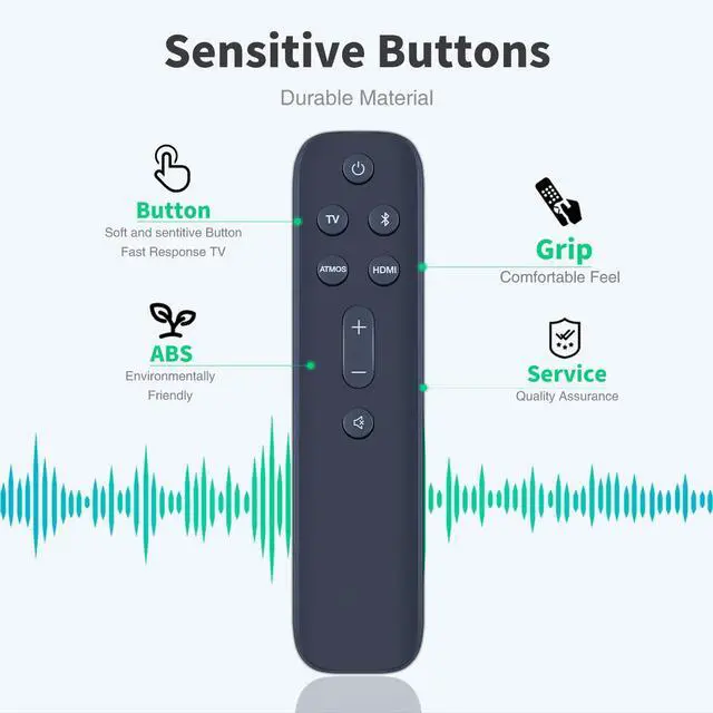 Alt view image 3 of 5 - Replacement Remote Control for JBL BAR 5.0 Multibeam Soundbar - Compatible with JBLBAR50MBBLKAM with Volume & Bass Control