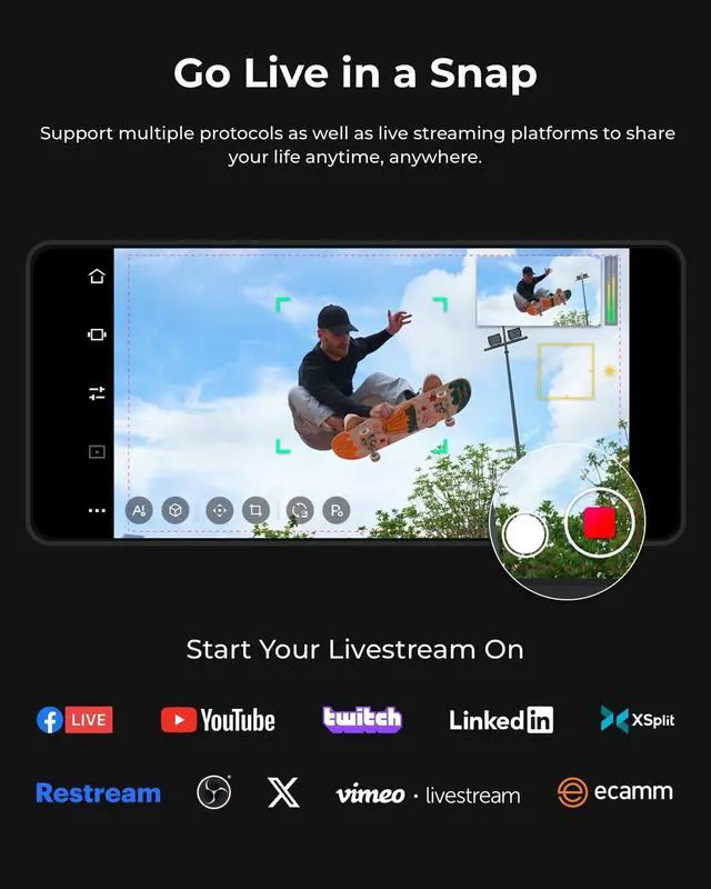 Alt view image 2 of 5 - OBSBOT Tail Air NDI Streaming Camera 4K, AI Tracking PTZ Camera with Intelligent APP, Gesture Control, HDMI/USB-C/Wireless Webcam, Live Streaming Cameras (Tail Air (NDI Activated))