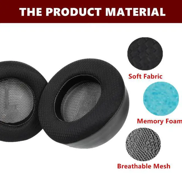 Alt view image 5 of 5 - TaiZiChangQin Cooling Gel Ear Pads Replacement Compatible with Corsair Virtuoso MAX Wireless Gaming Headset Mesh Fabric Ear Cushion ^^ Black