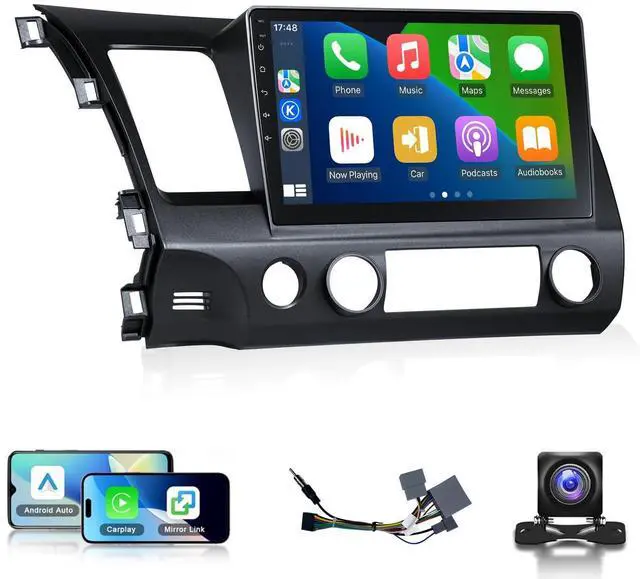 Main image of XGU Car Stereo for Honda Civic 2006 2007 2008 2009 2010 2011 Wireless Apple Carplay Android Auto 10.1" IPS Touchscreen for Honda Civic Android Radio WiFi GPS Navi AHD Camera FM RDS DSP SWC,4+64
