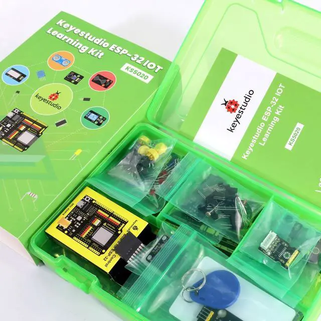 Alt view image 2 of 5 - KEYESTUDIO ESP32 IoT Learning Kit with 60+ Projects, Arduino & MicroPython Tutorials, WiFi Bluetooth Module, Complete Electronics Components Kit for Beginners, Makers, and Educators