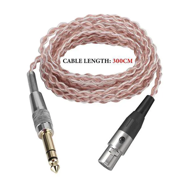 Alt view image 2 of 5 - GEEKRIA Apollo Silver-Plated Upgrade Audio Cable Compatible with Beyerdynamic DT 900 PRO X, DT 770 PRO X, 6.35mm/3.5mm Replacement Headphones Cord for Desktop Amplifier (10ft / 3m)