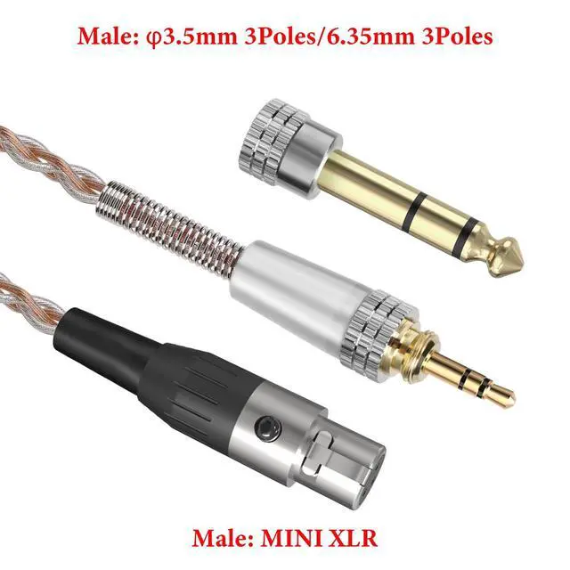 Alt view image 3 of 5 - GEEKRIA Apollo Silver-Plated Upgrade Audio Cable Compatible with Beyerdynamic DT 900 PRO X, DT 770 PRO X, 6.35mm/3.5mm Replacement Headphones Cord for Desktop Amplifier (10ft / 3m)