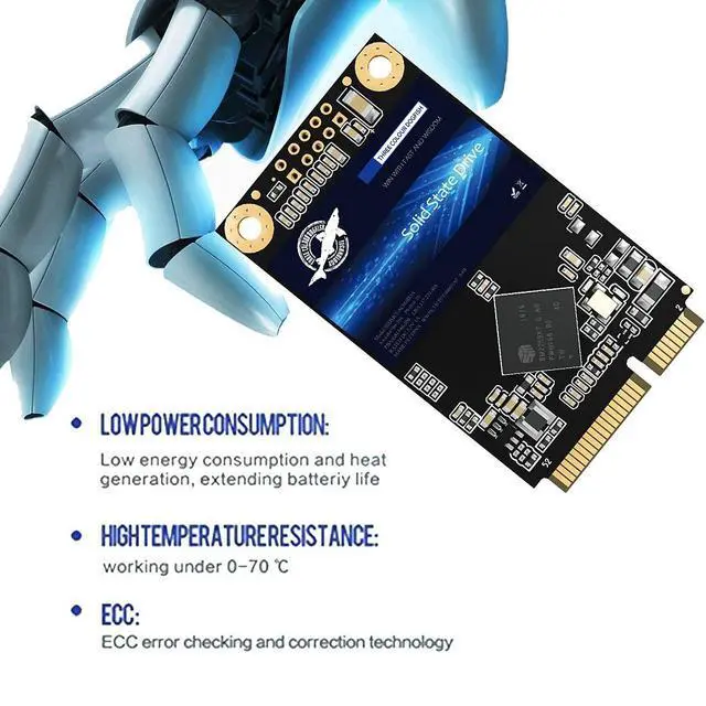 Alt view image 3 of 5 - Dogfish mSATA SSD 500GB 3D NAND TLC SATA III 6 Gb/s, mSATA (30x50.9mm) Internal Solid State Drive - Compatible with Desktop PC Laptop - (MSATA 500GB)