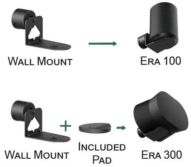 Alt view image 2 of 5 - ynVISION.DESIGN Adjustable Wall Mount Brackets Compatible with SONOS ERA 100, ERA 100 SL, and ERA 300 ^^ Tilts, Swivels and Rotates ^^ Black ^^ 2 Pack