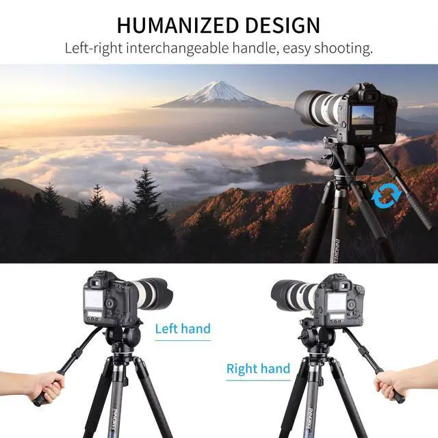 Alt view image 5 of 5 - Video Tripod Head Heavy Duty Camera Fluid Drag Pan Head INNOREL H70 with 1/4 and 3/8 inches Screws Sliding Plate Aluminum Alloy for DSLR Camera Video Camcorders Shooting Filming, Max Load 17 lbs/8 kg