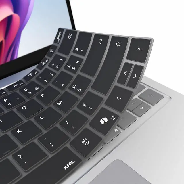 Alt view image 5 of 5 - JCPal French (EU) Language Overlay Keyboard Cover for Microsoft Surface Laptop 7th Edition 13.8 & 15 inch, Ultra Thin Silicone Protector Keyboard Skin, US/ANSI Layout