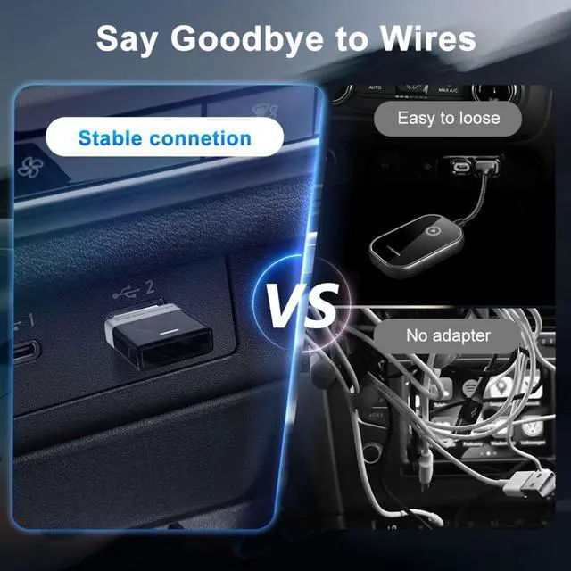 Alt view image 5 of 5 - Wireless CarPlay Adapter 2025 Upgrade Wired CarPlay to Wireless, Mini USB Design for Cars with Built-in Wired Apple CarPlay Plug and Play Easy Use Fast Stable Connection Car Play for iPh