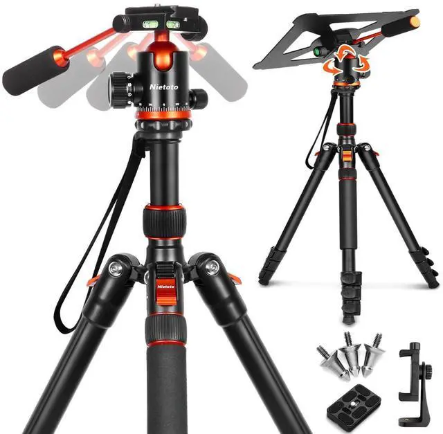 Main image of Nietoto Camera Tripods & Projector Stand, 2 in1 Tripod for Camera with Removable Metal Tray, Heavy Duty Tripod for DSLR. Projector. Sheet Music and Tablet, Extra Metal Spikes and Carry Bag