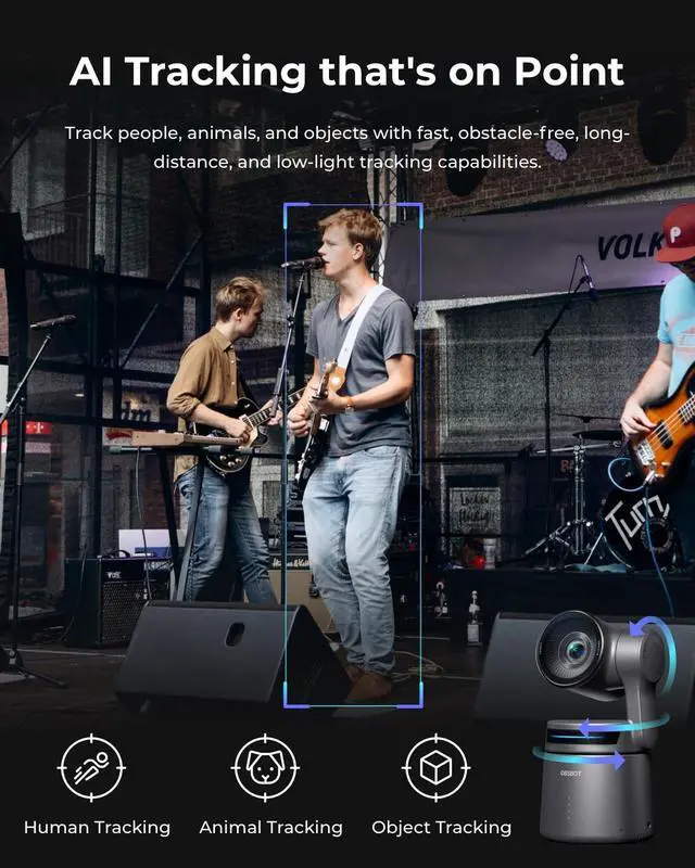 Alt view image 5 of 5 - OBSBOT Tail Air NDI Streaming Camera 4K, AI Tracking PTZ Camera with Intelligent APP, Gesture Control, HDMI/USB-C/Wireless Webcam, Live Streaming Cameras (Tail Air (NDI Activated))