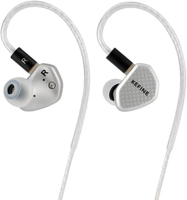 Main image of Kefine Klean SV 10mm DLC Diaphgram Dynamic Driver Earphones, 1DD in-Ear Monitor Headphones, HiFi Wired IEM Earbuds with Dual Interchangeable Nozzles Detachable 0.78 2Pin Design (Silver, 4.4mm)