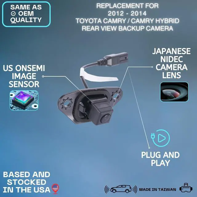 Alt view image 2 of 5 - Backup Camera Replaces for 2012-2014 Toyota Camry/Camry Hybrid OE Part # 86790-06031, 86790-06030 ^^ 8679006031, 8679006030