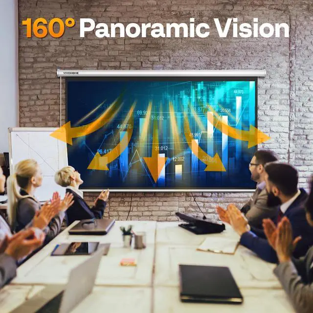 Alt view image 5 of 5 - VIVOHOME 100 Inch 16:9 Motorized Projector Screen, White