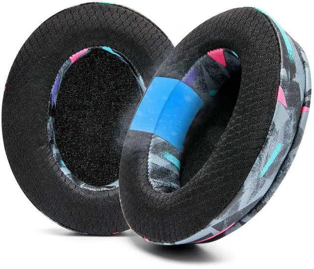 Main image of WC Freeze for Arctis Nova - Hybrid Fabric Cooling Gel Replacement Earpads for Arctis Nova Pro Wired, Nova 7, 5, 4, 3, 1 - Made by Wicked Cushions (Does Not Fit Nova Pro Wireless) ^^ 90's Black