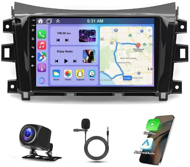 Main image of Android Car Stereo for Nissan Navara NP300 2016-2019 with Wireless Carplay Android Auto, 9 Inch Touch Screen Double Din Car Radio Receiver GPS Navigation Bluetooth WiFi SWC Backup Camera Mic, 2