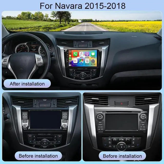 Alt view image 2 of 5 - Android Car Stereo for Nissan Navara NP300 2016-2019 with Wireless Carplay Android Auto, 9 Inch Touch Screen Double Din Car Radio Receiver GPS Navigation Bluetooth WiFi SWC Backup Camera Mic, 2