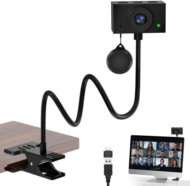 Main image of Webcam for PC, 2K Streaming Camera, Web Camera for Desktop/Laptop Computer Webcam with Microphone, Plug and Play USB Web Cam with Bracket, Manual Focus, for Live Streaming, Video Calls (Black, 2K)