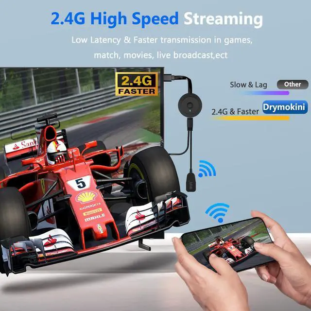 Alt view image 3 of 5 - 2026 Wireless HDMI Display Adapter 4K, Portable Screen Mirror Dongle, WiFi Casting Video/Audio for Phone, Pad, Android, Tablet, Laptop, Windows to TV/Monitor/Projector, Miracast, Airplay, DLNA