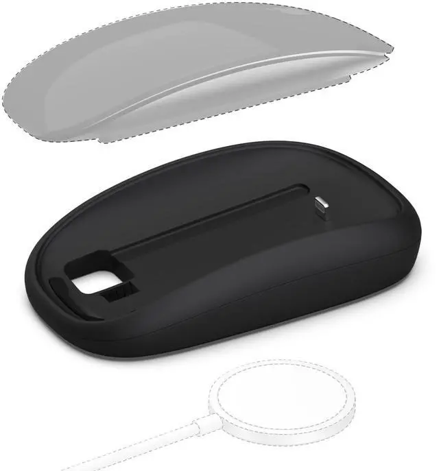 Main image of Cevorenx Magic Mouses Charger Base Wireless Charging Dock for Apple Magic Mouse 2 (Lightning), Ergonomic Wand Mouse Grip with MagSafe Charging Support (Black),Charger and Mouse not Included