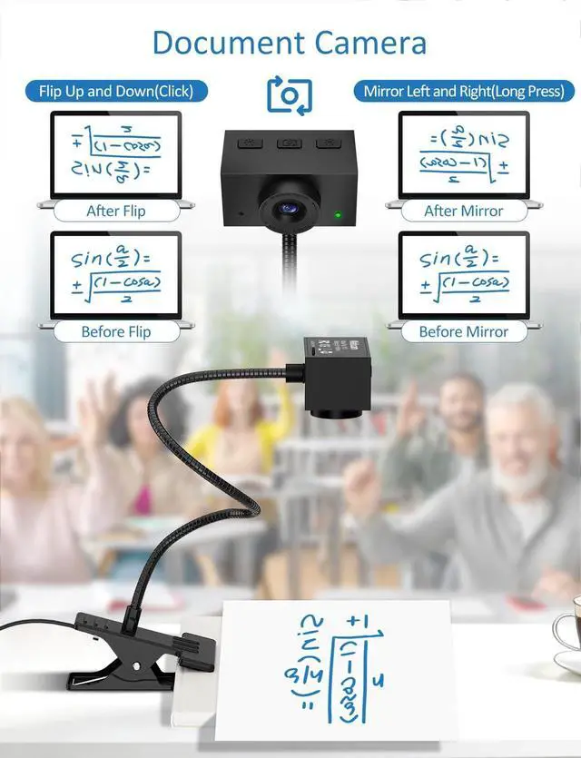 Alt view image 5 of 5 - Webcam for PC, 2K Streaming Camera, Web Camera for Desktop/Laptop Computer Webcam with Microphone, Plug and Play USB Web Cam with Bracket, Manual Focus, for Live Streaming, Video Calls (Black, 2K)