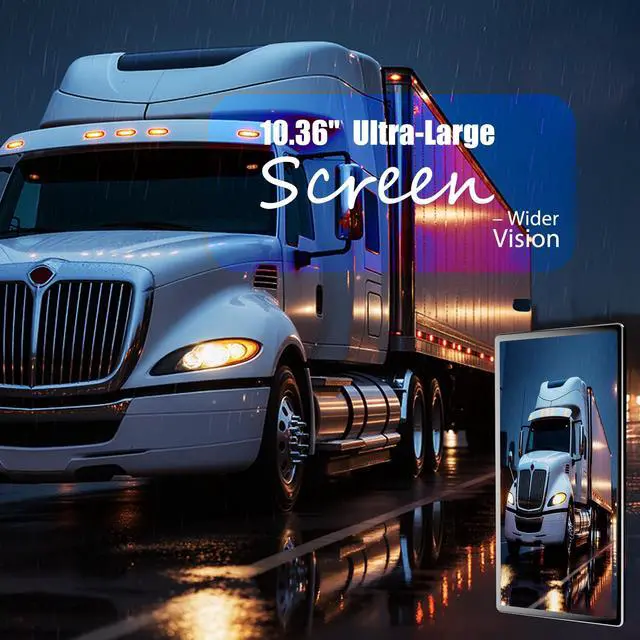 Alt view image 2 of 5 - SLARY 4CH Channel 360 AHD 10.36" Monitor Touch Screen Loop Recording Display Left and Right Electronic Side View Mirror BSD DVR Dash Backup Camera Side Blind Areas IR Waterproof for Truck