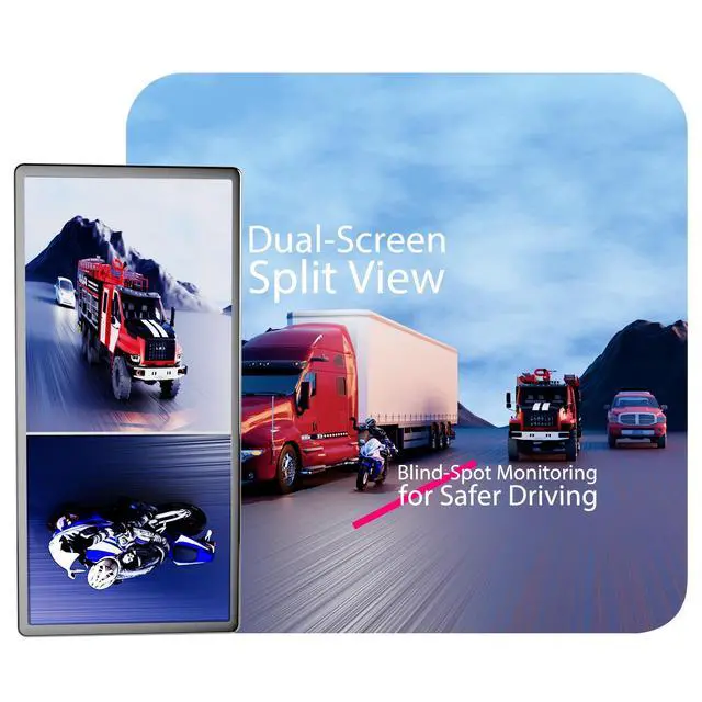 Alt view image 3 of 5 - SLARY 4CH Channel 360 AHD 10.36" Monitor Touch Screen Loop Recording Display Left and Right Electronic Side View Mirror BSD DVR Dash Backup Camera Side Blind Areas IR Waterproof for Truck