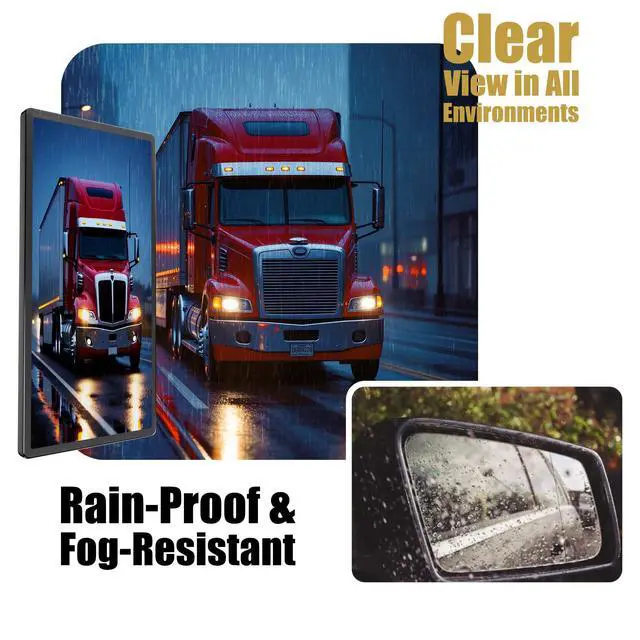 Alt view image 5 of 5 - SLARY 4CH Channel 360 AHD 10.36" Monitor Touch Screen Loop Recording Display Left and Right Electronic Side View Mirror BSD DVR Dash Backup Camera Side Blind Areas IR Waterproof for Truck