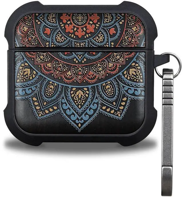 Main image of Black Solid Wood for AirPods 4 Case (2024) (USB-C), Mandala Harmony