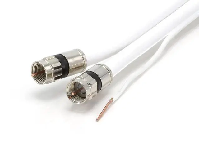 Alt view image 3 of 5 - THE CIMPLE CO 50 FT Dual RG6 Coaxial Cable with Grounding Wire - Twin Coax Cable with 18 AWG Copper Ground Wire - Double Coax for Satellite, Cable TV, and HD Antennas - 50 Feet (15 Meters), White