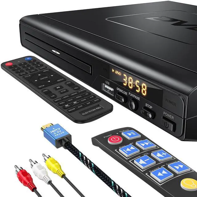 Main image of DVD Players for TV with HDMI, DVD Players that Play All Regions, Simple DVD Player with Easy Operation, CD Player for Home Stereo System, Included HDMI and RCA Cable, with Big Buttons Remote Control