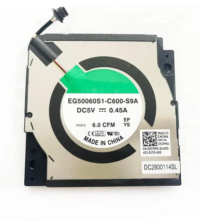 Alt view image 5 of 5 - Fleshy Leaf Replacement CPU+GPU Cooling Fan for Dell Precision 5470 5480 5490 05CPMD 03FCRK EF50060S1-C600-S9A EG50060S1-C590-S9A