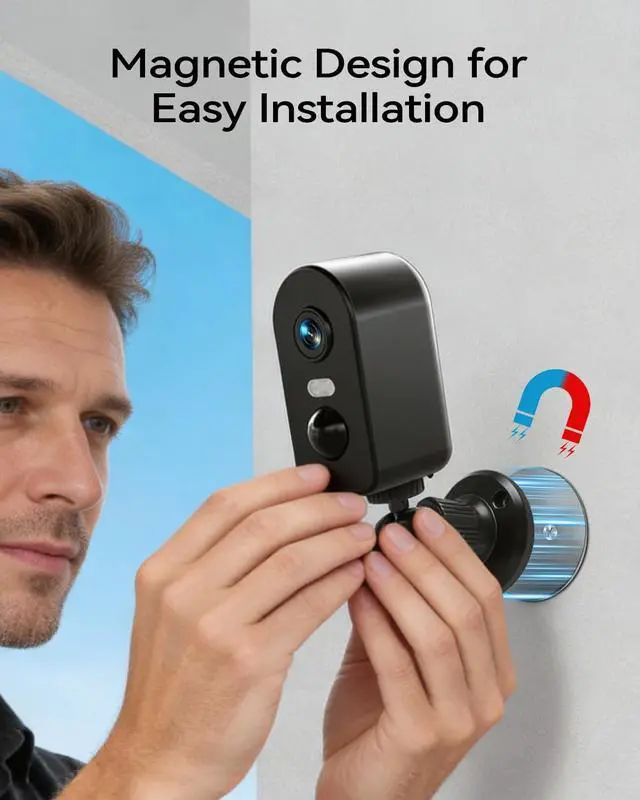 Alt view image 3 of 5 - KKB 4G LTE Cellular Security Camera Magnetic, No WiFi Solar Security Cameras Outdoor Built-in SIM, 2K Wireless Off-Grid Battery Cam Without Internet, AI Detection, Color Night Vision, 2 Way Aud