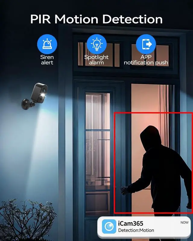 Alt view image 4 of 5 - KKB 4G LTE Cellular Security Camera Magnetic, No WiFi Solar Security Cameras Outdoor Built-in SIM, 2K Wireless Off-Grid Battery Cam Without Internet, AI Detection, Color Night Vision, 2 Way Aud