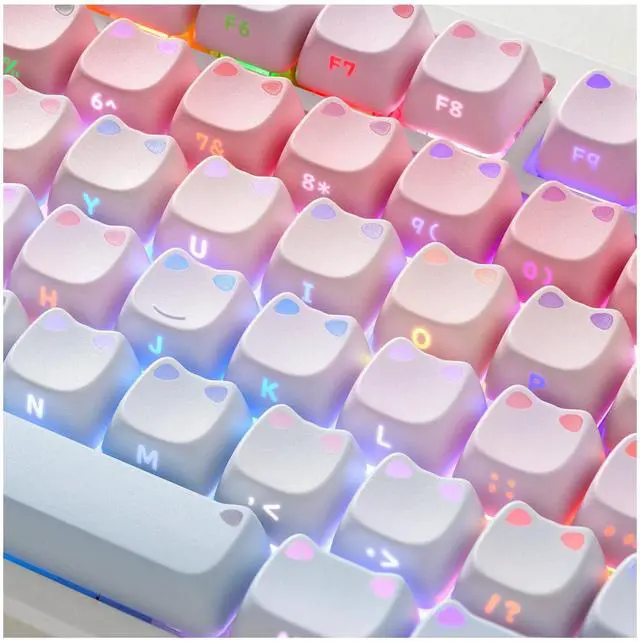 Main image of OHY XVX Lumicat Mao Profile PBT Keycaps, 113 Keys Double-Shot Dye-Sublimation Side Printed Taro Keycap Set, Ergonomic Mao Profile Custom Keycaps Compatible with MX Switches Mechanical Keyboard