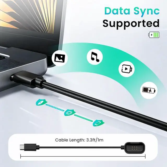 Alt view image 4 of 5 - YAJOJO 2-Pack Magnetic Charging Cable for DJI Mic Mini 2 / DJI Mic 3 Transmitter, Magnetic Wireless Microphone Charger Cord, Strong Magnetic USB Cable for Fast Charging & Data Sync, Black