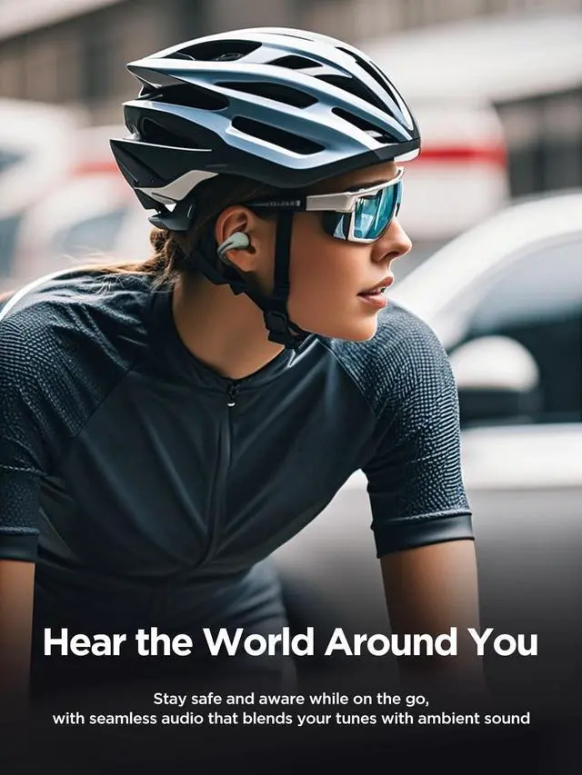 Alt view image 3 of 5 - HAKII Open Ear Wireless Earbuds, Bluetooth 5.4 Ergonomic Clip on Bluetooth Earbuds with Stereo Sound/ENC, Touch Control Open Ear Headphones, IPX5 Waterproof Running Headphones for Sports, Fitne
